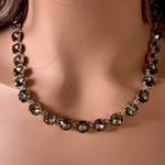 Black Diamond Swarovski Element Crystal Tennis Necklace