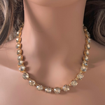 Champagne Swarovski Element Crystal Tennis Necklace