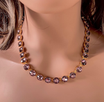 Amethyst Swarovski Element Crystal Tennis Necklace