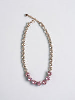 Light Rose & Clear Swarovski Element Crystal Tennis Necklace