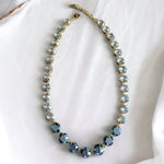 Jet Hematite & Clear Swarovski Element Crystal Tennis Necklace