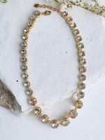 Champagne & Clear Crystal Swarovski Element Crystal Tennis Necklace