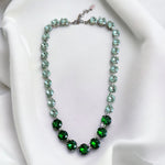 Fern Green & Chrysolite Swarovski Element Crystal Tennis Necklace