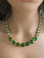 Fern Green & Chrysolite Swarovski Element Crystal Tennis Necklace