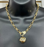 18KT Gold/Silver Plated MOM Heart Locket Necklace