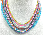 18K Gold Plated Plain  Enamel 2MM Crystal Beaded Necklace