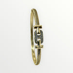 18K Gold Plated Hinged Cuff CZ Bracelet
