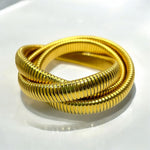 18k Gold Plated 3 Round Snake Bangle