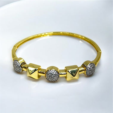 18K Gold Plated CZ Stud Bracelet