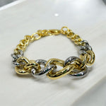 5MM and 4MM Cuban Chunky Mixed Metal Bracelet