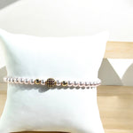 Pink Beads With Colored CZ Stones Bracelet