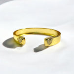 18K Gold/Silver Rhodium Plated Heart End Bracelet