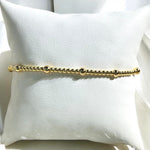 18K Gold Plated 3mm Bead With 1MM 7 Bead Bracelet