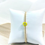 Heart Diamond Cut Gold Bead Bracelet