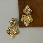 18K Gold Plated Maple Leaf Stud Earrings