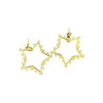 18K Gold/Silver Rhodium Plated Star Stone Earrings