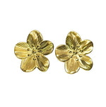 18K Gold Plated Textured Flower Earrings