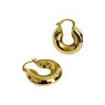 18K Gold Plated C-Shape Chunky Hoop Earrings