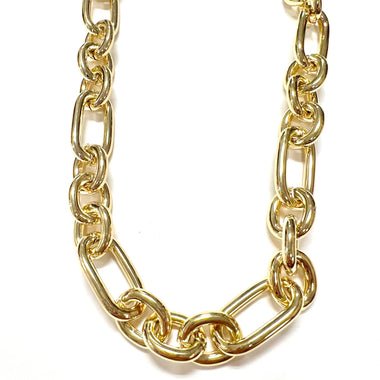 18K Gold Plated Large Open Oval Size Necklace