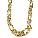 18K Gold Plated Large Open Oval Size Necklace