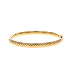 18K Gold Plated Ridged Bangle Bracelet