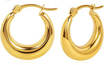 18K Gold/Silver Plated Round Tube Hoop Earrings