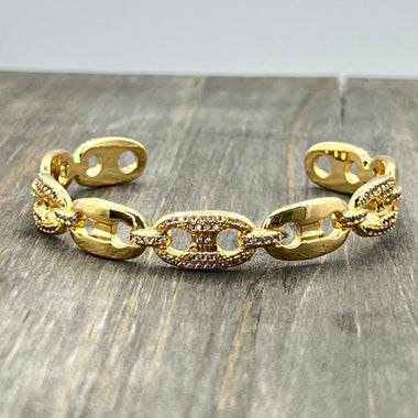 Pave CZ G Link Bracelet