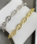 18K Gold/Silver Plated G-Link Chain Bracelet