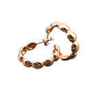 Round Disk Hoop Earring