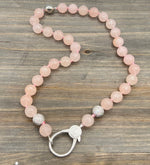 Natural 12mm Rose Quartz Necklace