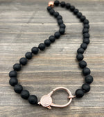 Matt Finish 10mm Onyx Bead Necklace