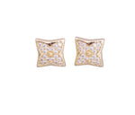 18K Gold Plated CZ Star Pattern Cut Earrings