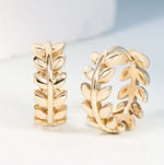 18K Gold Plated Tiny Gold Leaf Earrings