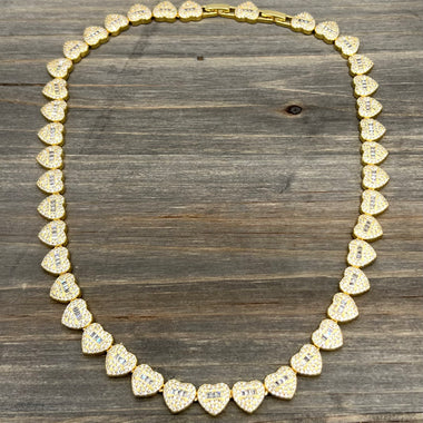 Pave CZ Heart 18" Necklace-Bracelet