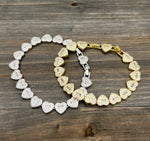 Pave CZ Heart 18" Necklace-Bracelet