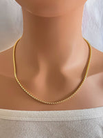 18K Gold/Silver Plated 3MM Round Box Chain Necklace