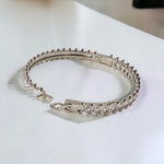 Princess-Cut CZ Tennis Bangle Bracelet