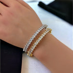 Princess-Cut CZ Tennis Bangle Bracelet