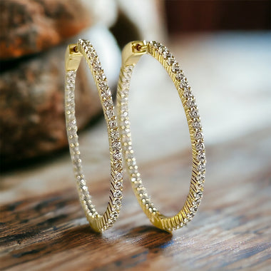 45MM In & Out Cubic Zirconia Hoop Earrings