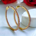 45MM In & Out Cubic Zirconia Hoop Earrings