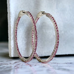 45MM In & Out Cubic Zirconia Hoop Earrings