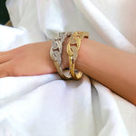 Cubic Zirconia Braided Bangle Bracelet: Sparkling Sophistication