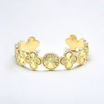 18K Gold/Silver Plated Flower Inspired Cuff