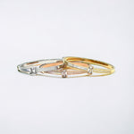 Radiant Symmetry: Mother of Pearl & CZ Bangle