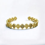 18K Gold/Silver Plated Flower Inspired Open Cuff