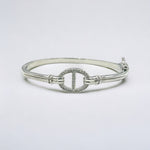 18K Gold/Silver CZ D Inspired Bangle