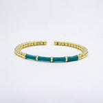 18K Enamel Bamboo Flexible Beads Bracelet