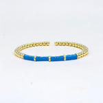 18K Enamel Bamboo Flexible Beads Bracelet