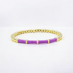 18K Enamel Bamboo Flexible Beads Bracelet