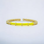 18K Enamel Bamboo Flexible Beads Bracelet